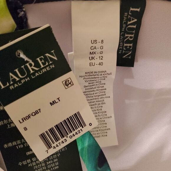 Ralph Lauren Watercolor Tropical Floral Bikini Top - Picture 8 of 10